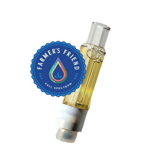 Photograph of product: Farmer's Friend Full Spectrum Glass Cartridge | CBG Rich | CBG Harlem 21