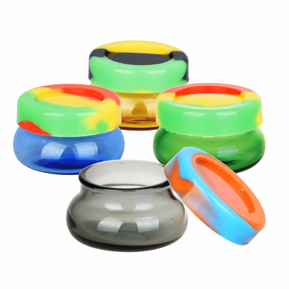 Photograph of product: Glass & Silicone Dab Storage Jar