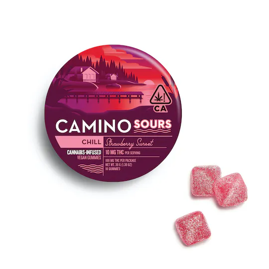 Photograph of product: Camino | Sour Gummies 100mg | Strawberry Sunset