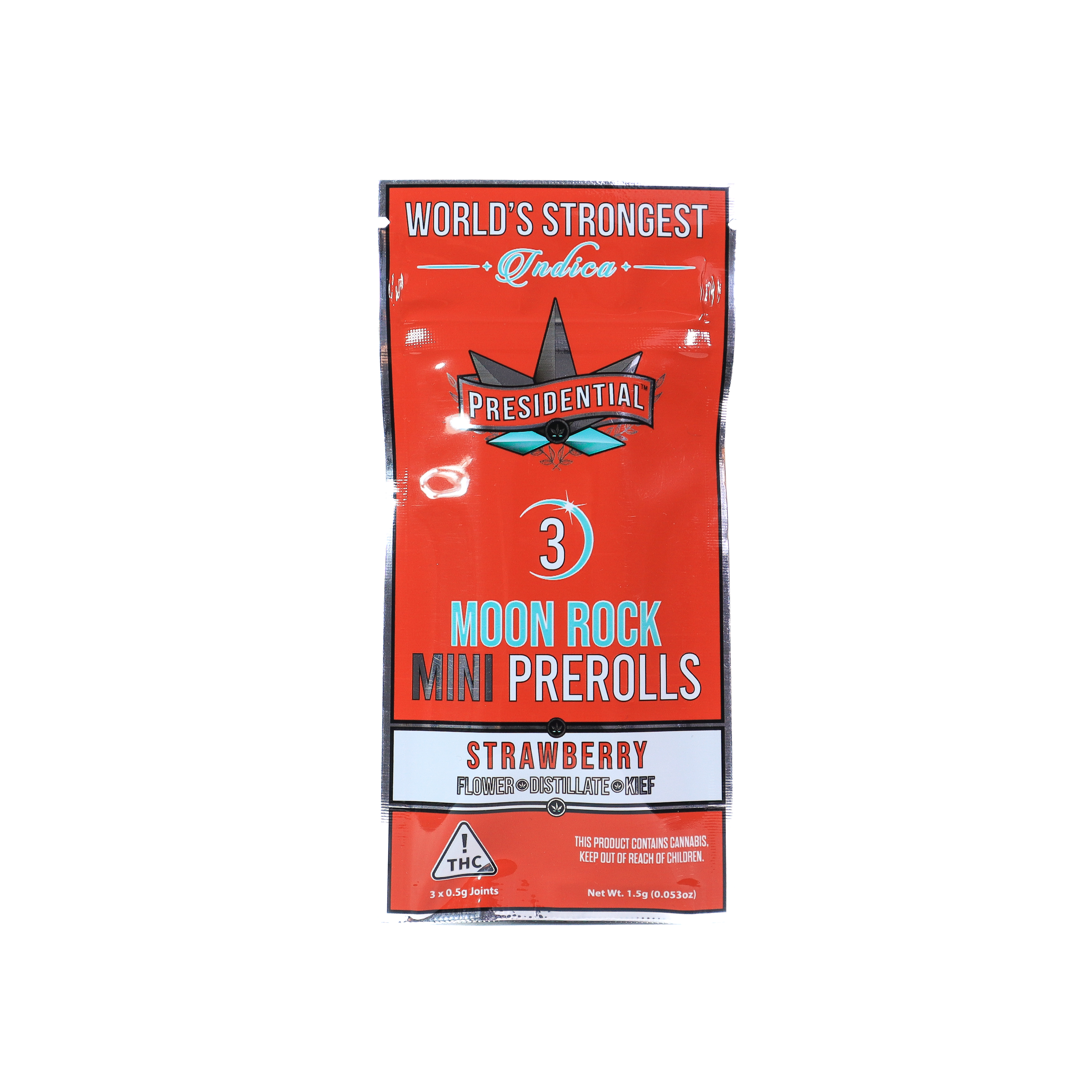 Photograph of product: Presidential Strawberry .5g Moon Rock Preroll 3pk