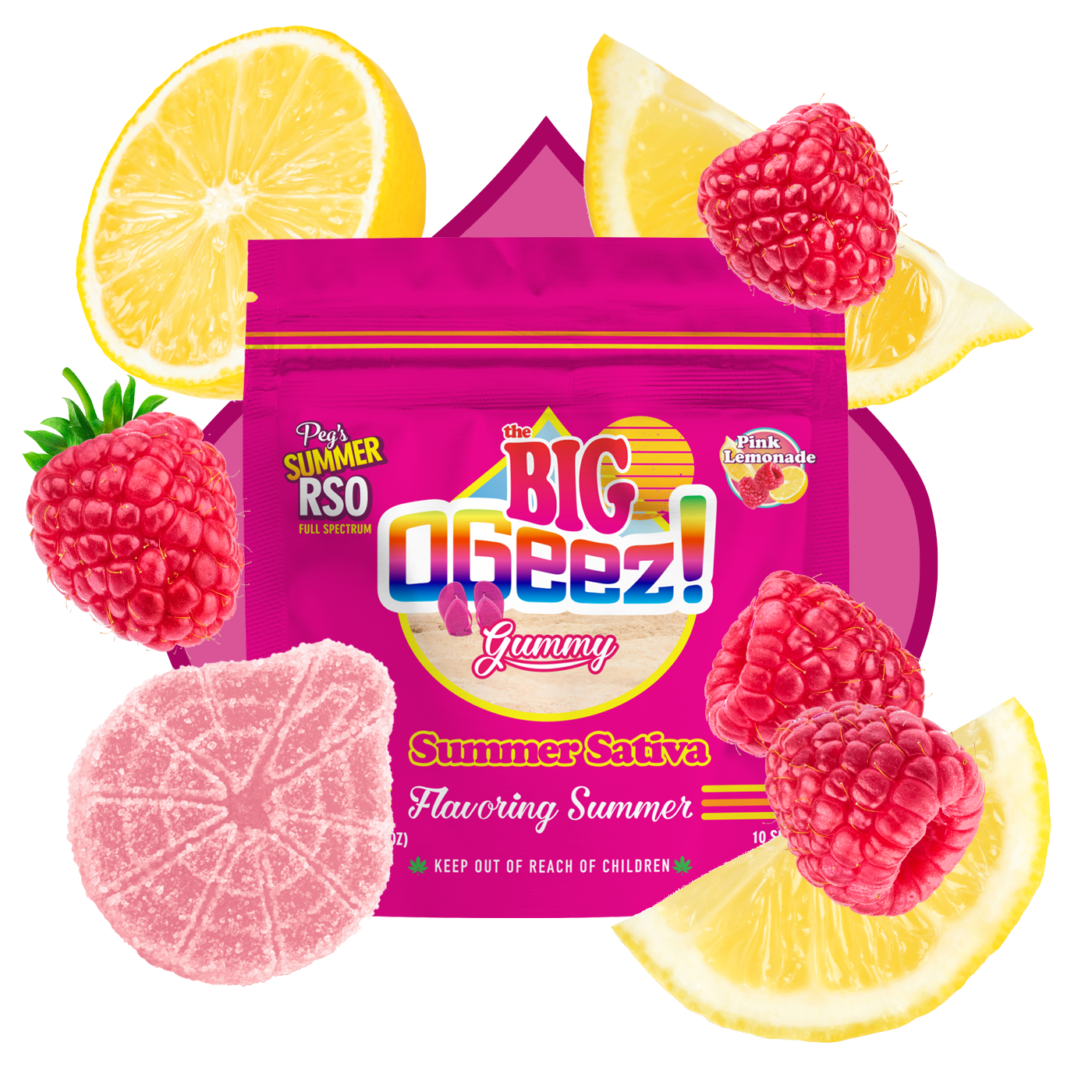 Photograph of product: Pink Lemonade RSO Big Gummy
