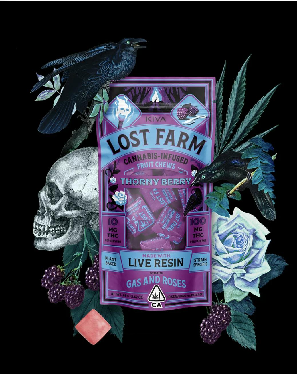 Photograph of product: Lost Farms - Live Resin Infused Gummies - Thorny Berry - 10pk - 100mg