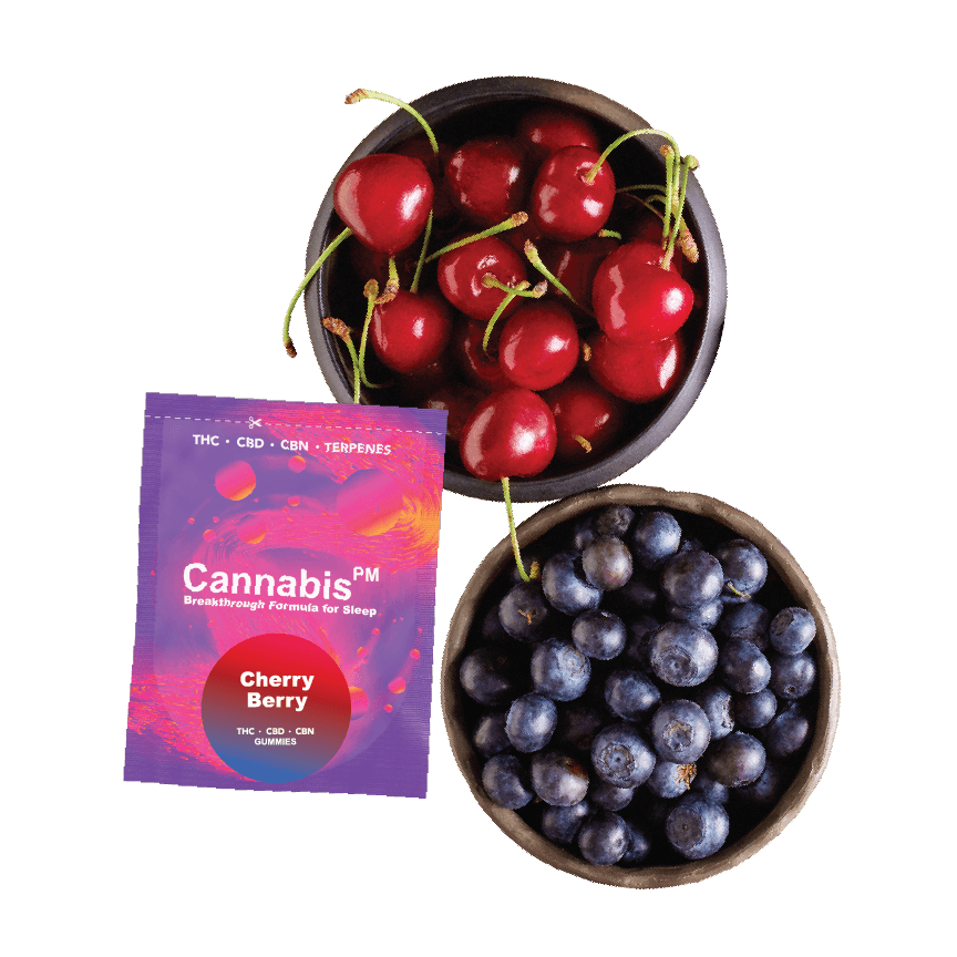 Photograph of product: OUID! PM - CHERRY BERRY GUMMY - 50 MG TH-oui:CBD:CBN