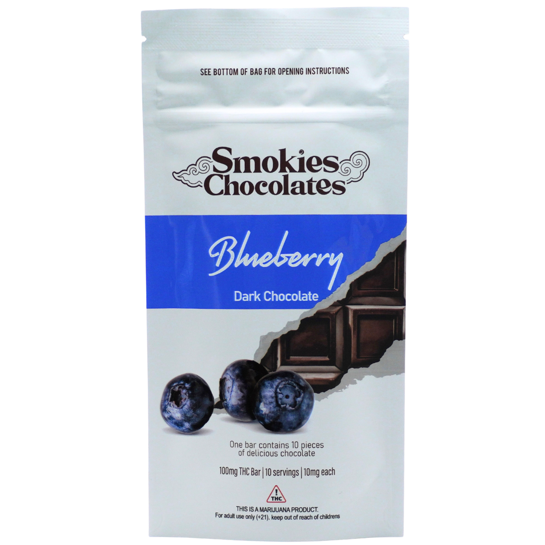 Photograph of product: Smokies Chocolate | Blueberry, Dark  | 100mg [#207]
