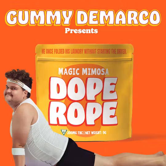 Photograph of product: Dope Rope 200MG Magic Mimosa Gummies