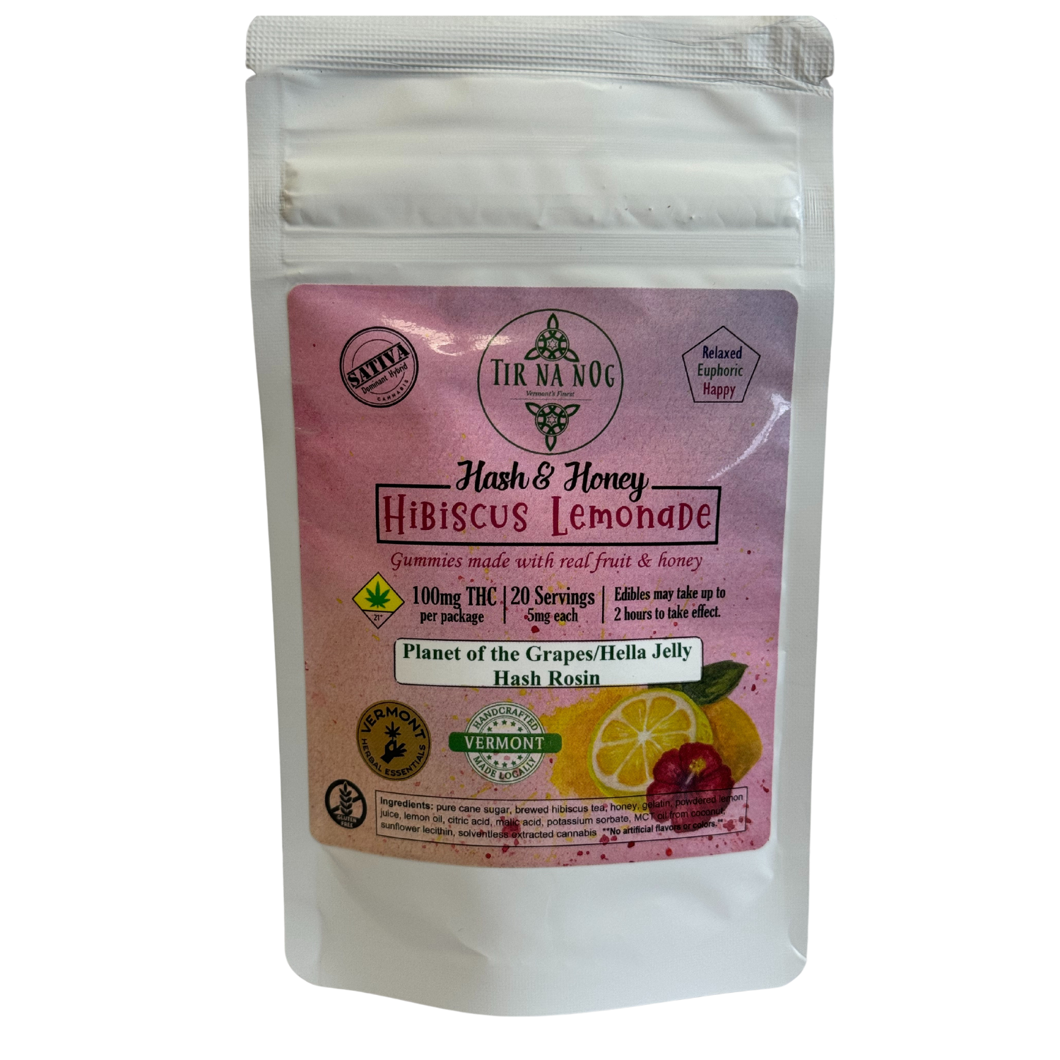 Photograph of Product: Hash and Honey Gummy - Hibiscus Lemonade | 100mg | TirNaNog