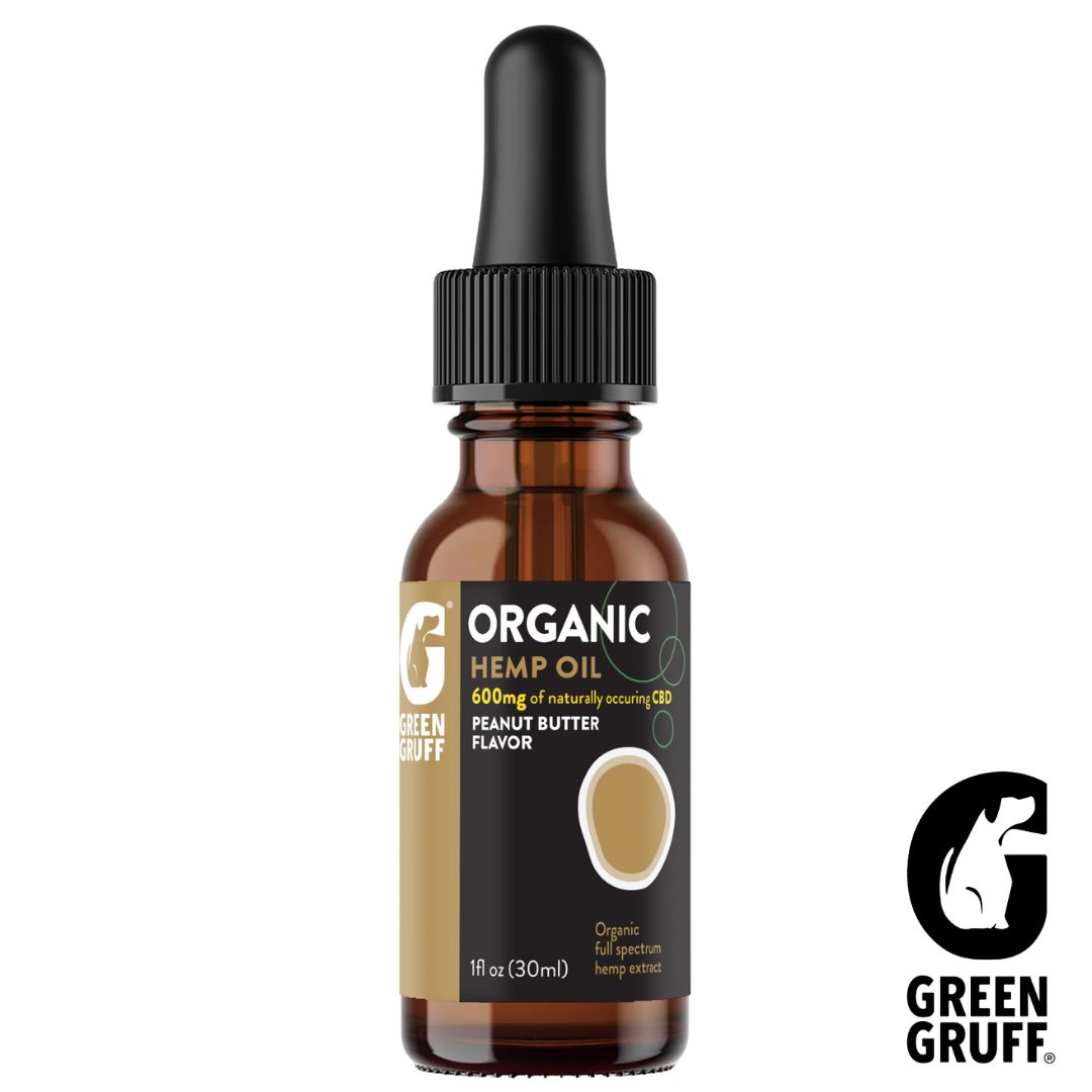 Photograph of Product: Green Gruff | CBD Tincture (pet) | Peanut Butter Flavor | 600mg CBD