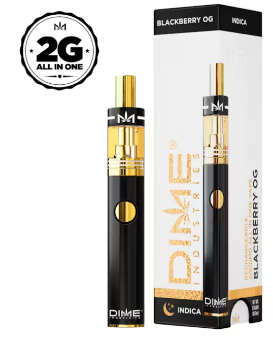 Photograph of product: DIME Blackberry OG Signature (I) All-In-One Disposable Vape 2g