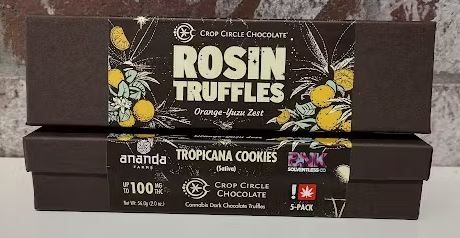 Photograph of product: Crop Circle Chocolates | Orange Yuzu | 5pk Rosin Truffles 100mg