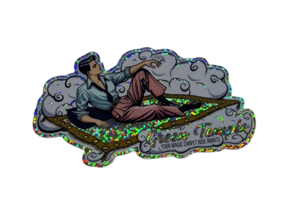 Photograph of product: .NC Green Temple Sticker - 3in Holo