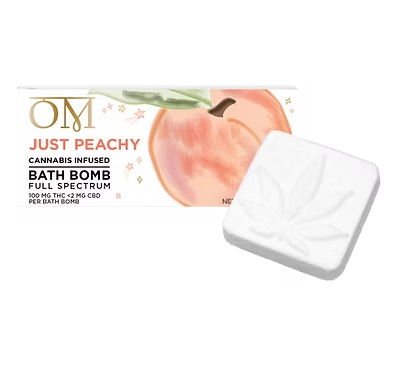 Photograph of product: OM Just Peachy Full Spectrum Bath Bomb 100mg