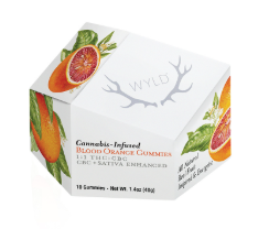 Photograph of product: WYLD - Blood Orange 1:1 TH-oui:CBC Gummies