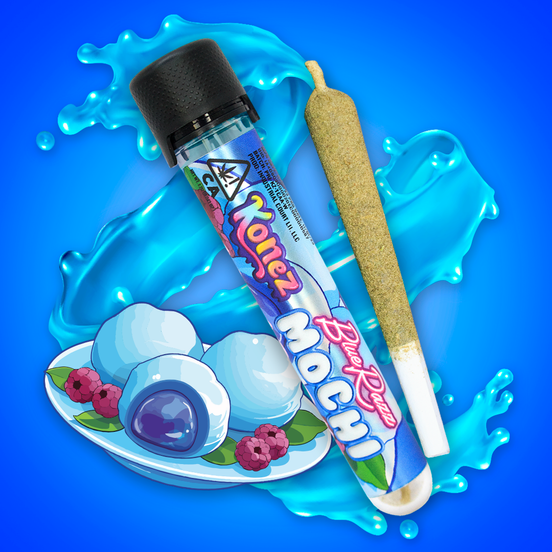 Photograph of product: KONEZ Blue Razz Mochi Pre Roll 1.2g - 