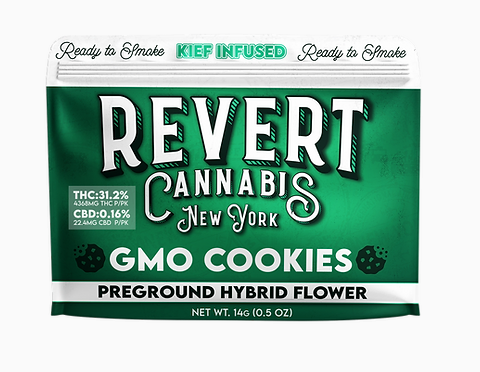 Photograph of product: GMO Cookies - Kief-Infused Ground Flower - Revert Oui'd - 14g