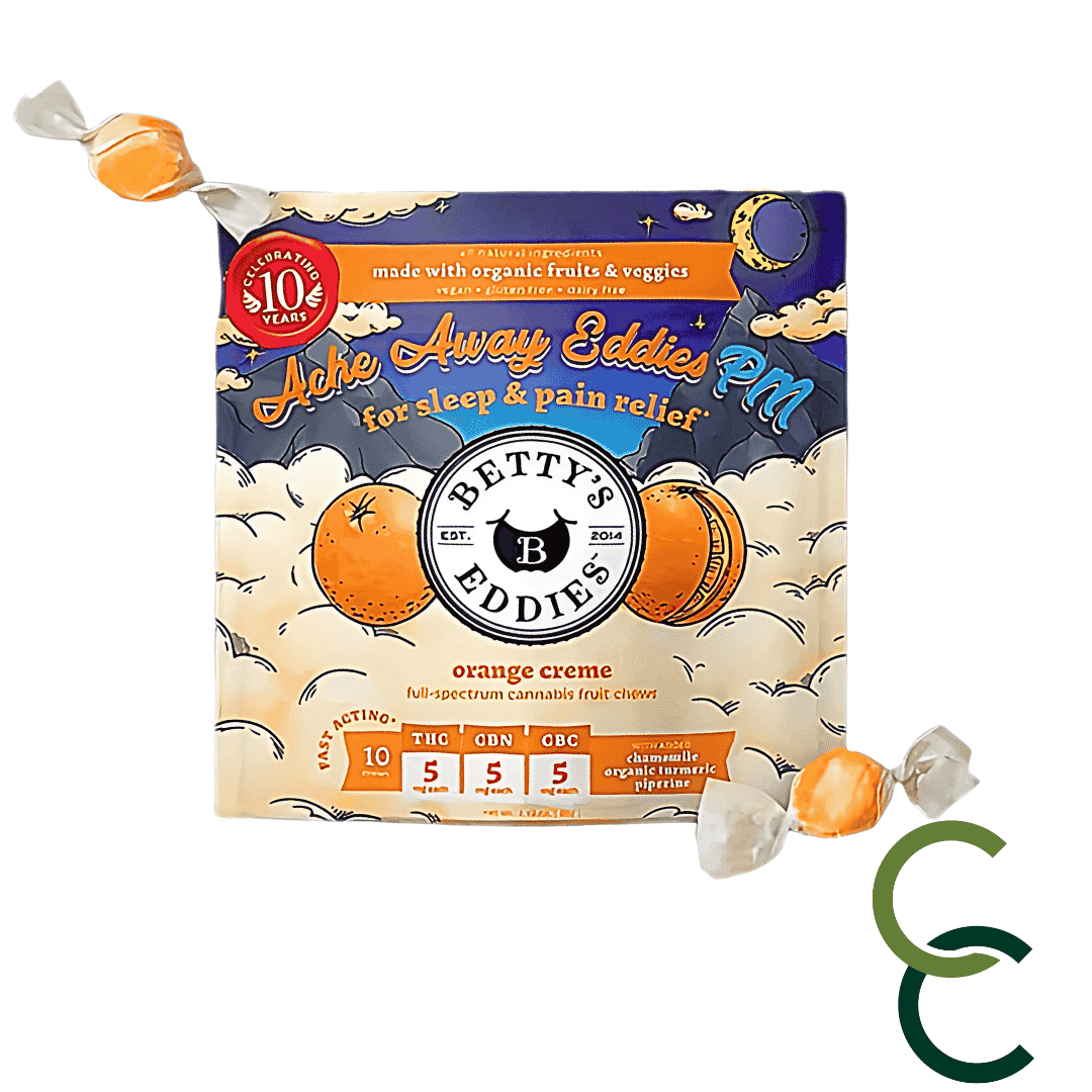 Photograph of product: Ache Away PM Orange Creme Taffy - 1:1:1 (TH-oui:CBN:CBC) - Oui'd