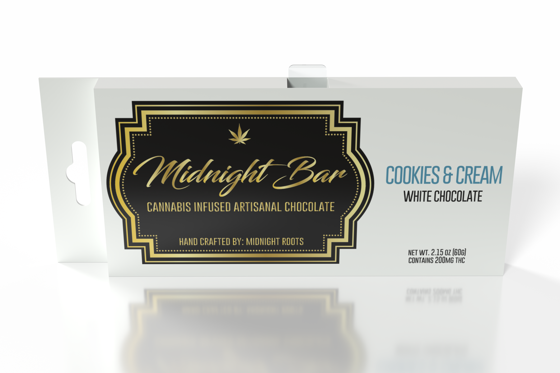 Photograph of product: Midnight Roots | Cookies & Cream | Infused Chocolate Bar | 200mg | Hybrid