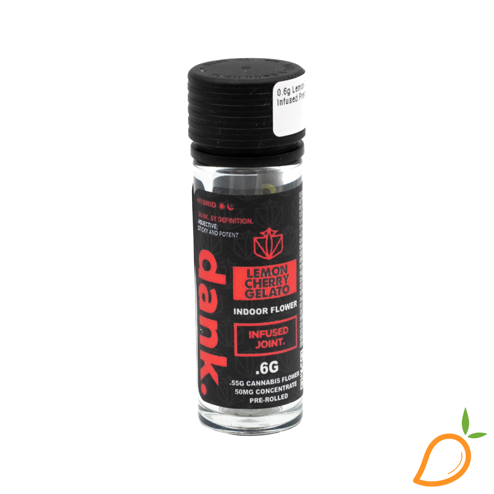 Photograph of product: 0.6g Lemon Cherry Gelato Infused Preroll Dank