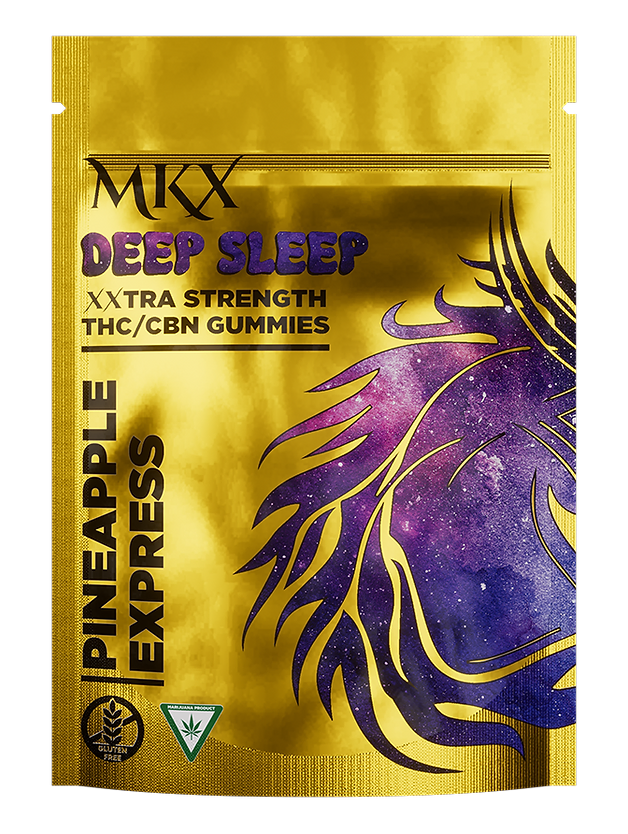 Photograph of product: 4:1 Pineapple Express 200mgTH-oui:50mgCBN Deep Sleep Gummies by MKX