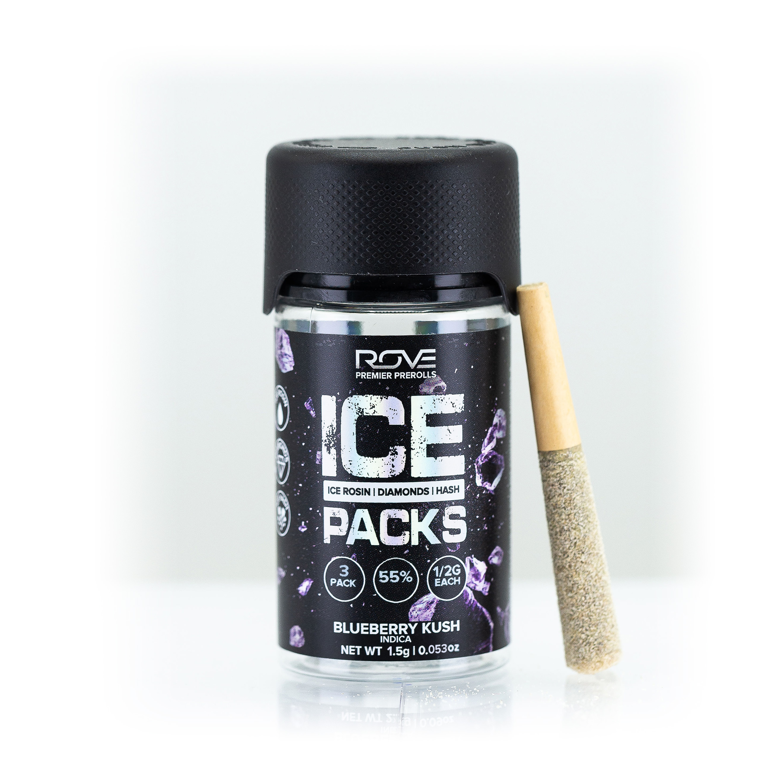 Photograph of product: Rove Blueberry Kush Ice Packs Infused PR 3pk 1.5g