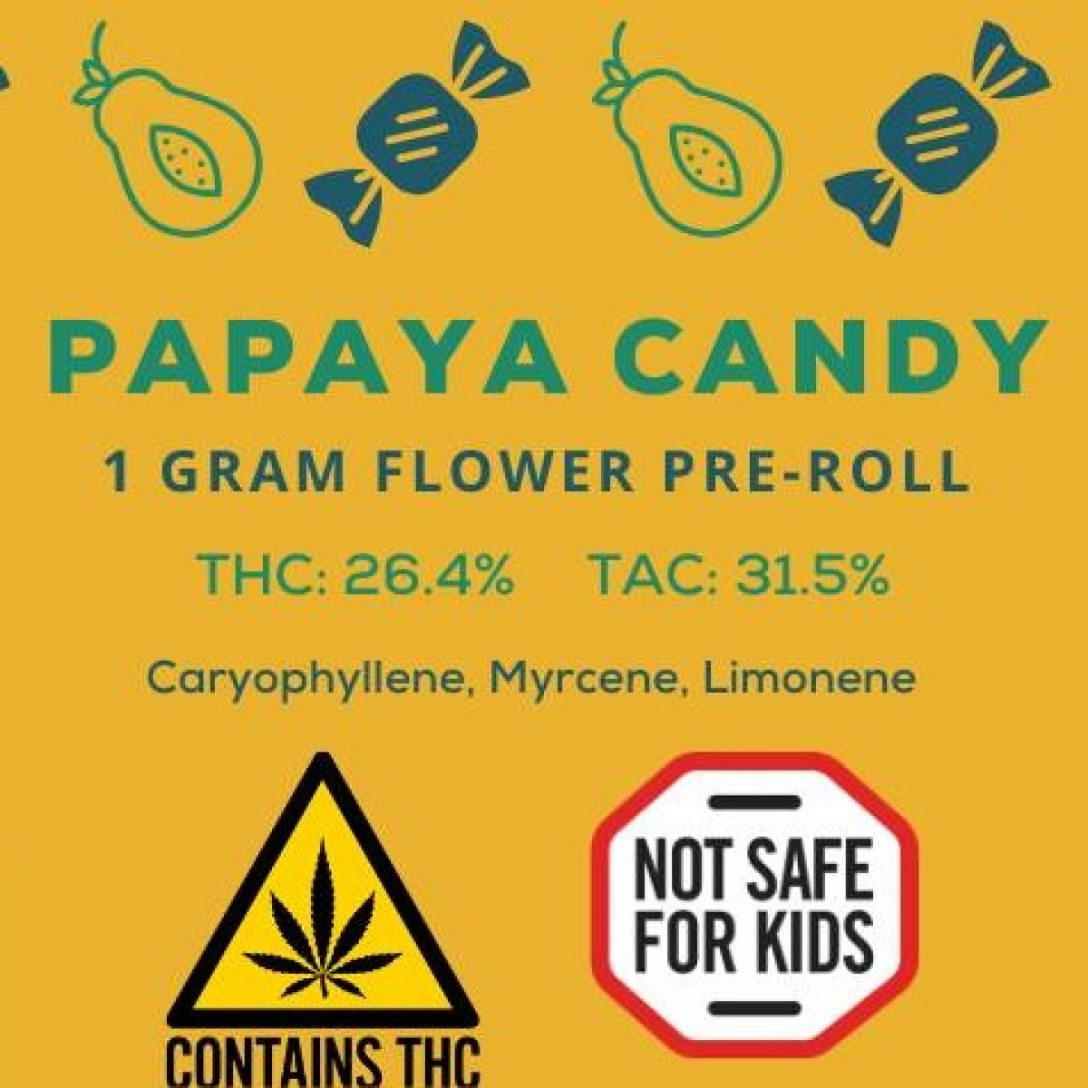 Photograph of product: Birdland | Papaya Candy | 1g Pre Roll