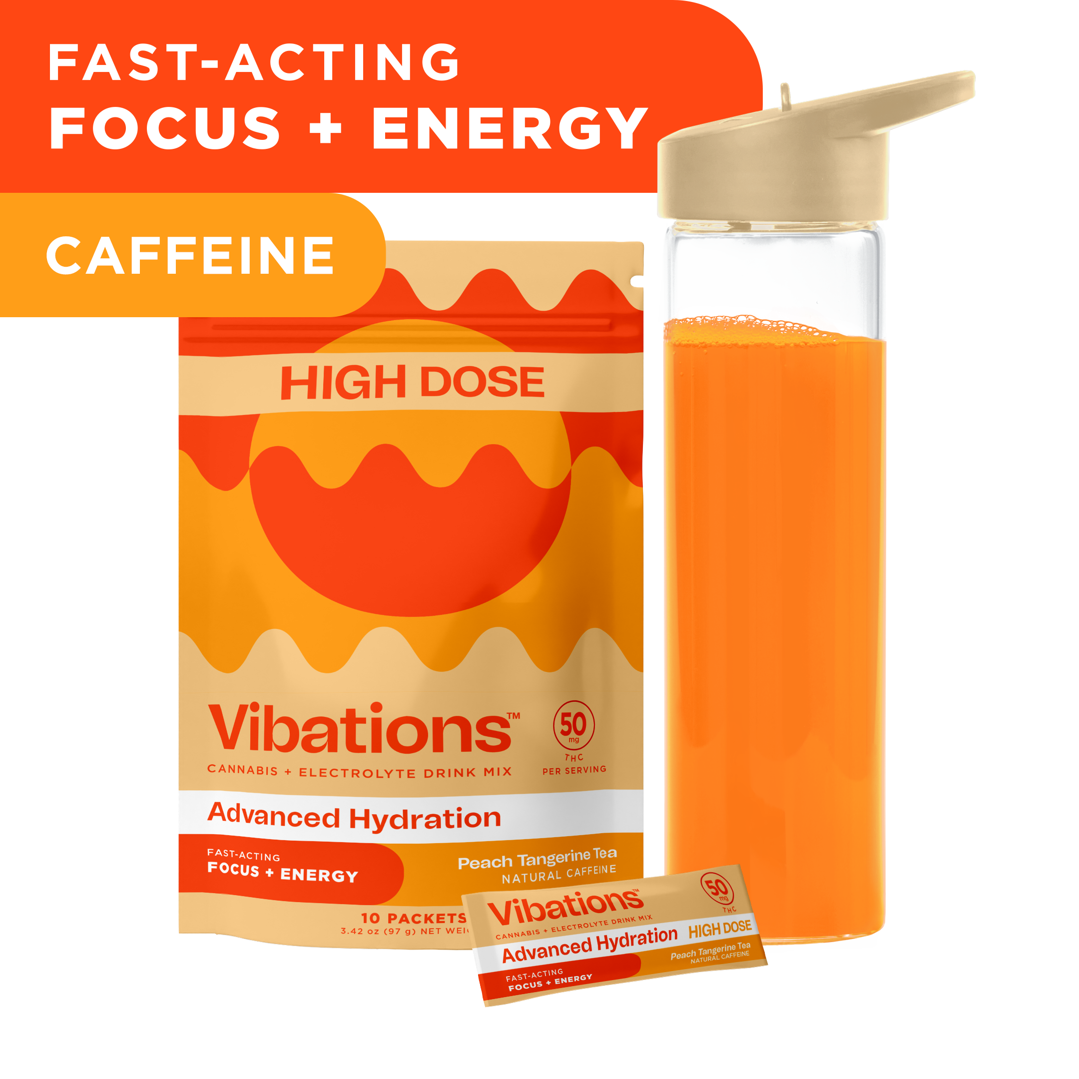 Photograph of product: Peach Tangerine Tea Powder 50mg (10pk)