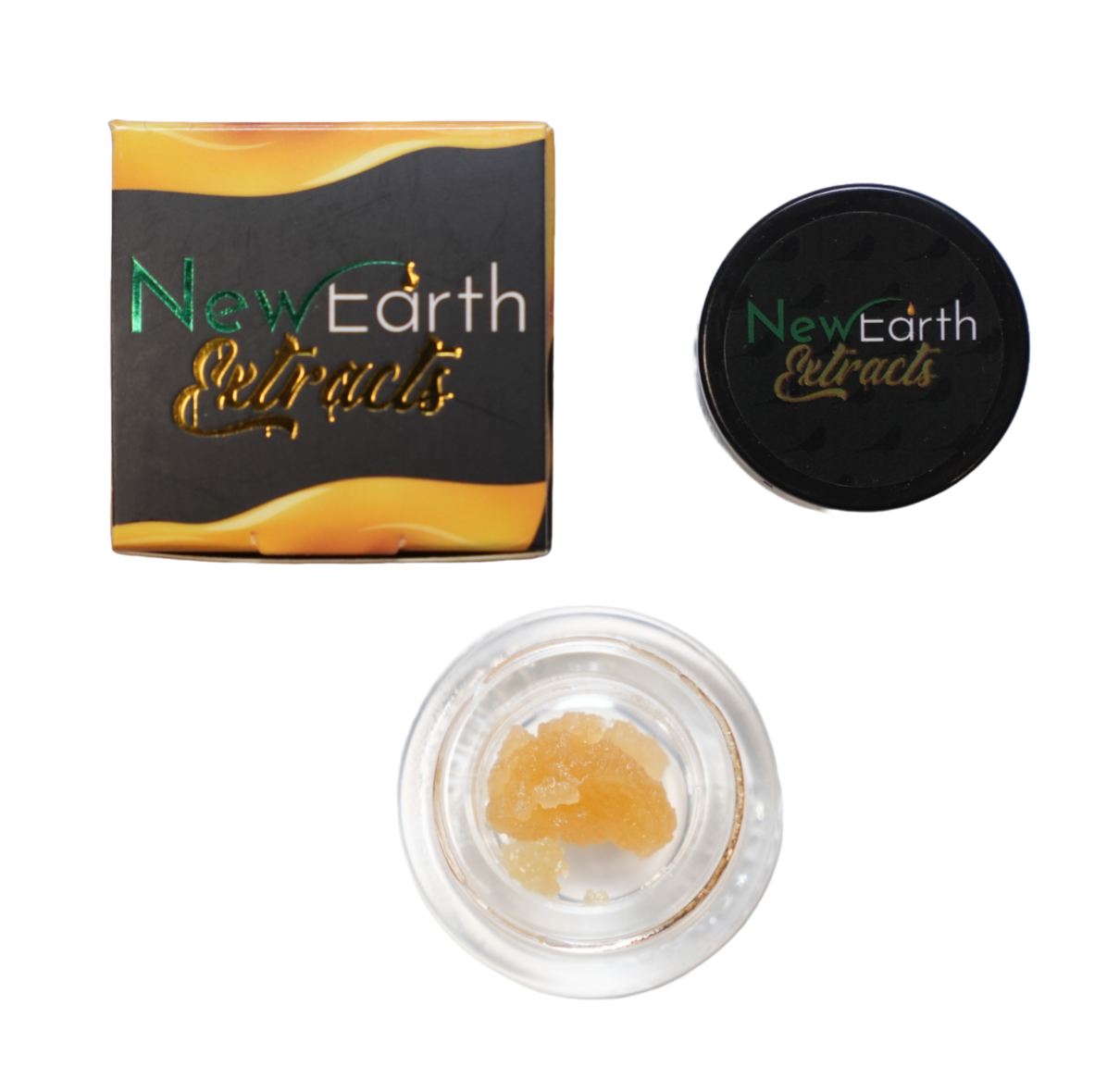 Photograph of product: New Earth Extracts | Cali Cannoli (I-H) Cured Resin Sugar | 1g
