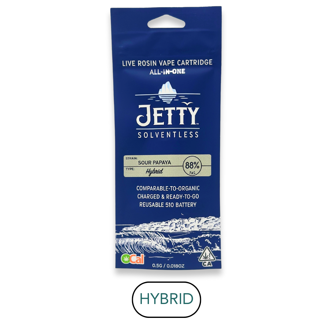 Photograph of product: Jetty - Solventless - Sour Papaya - RTU - 0.5g