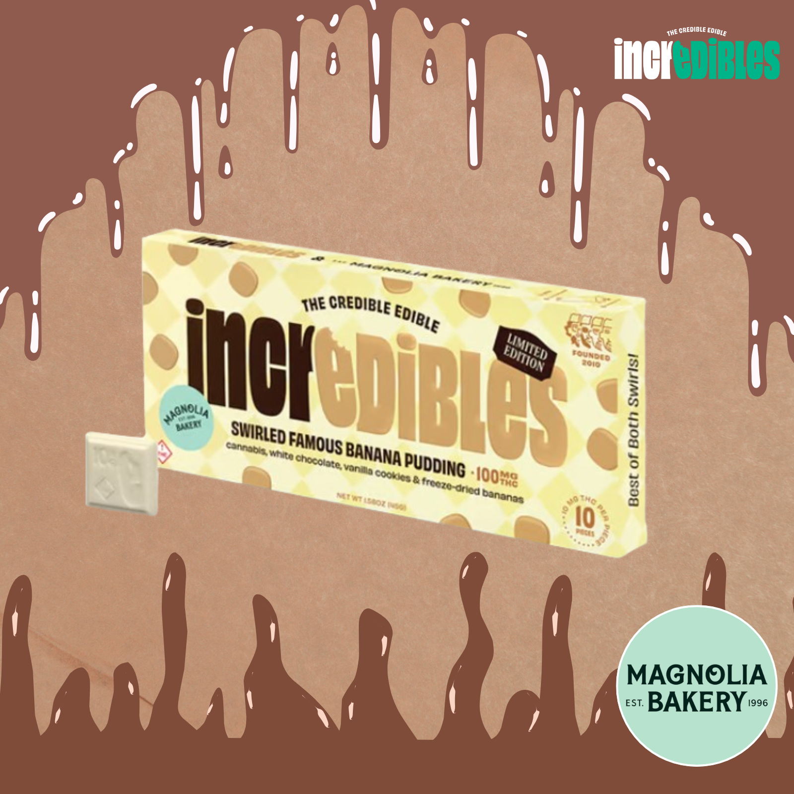 Photograph of product: Incredibles Chocolate | Banana Pudding | 100mg