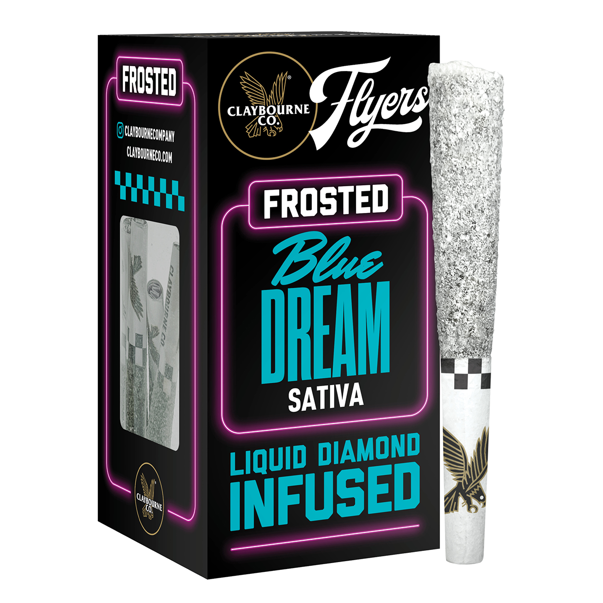 Photograph of product: CLAYBOURNE CO. - FLYERS FROSTED - INFUSED BLUNT - - Oui'd - BLUE DREAM