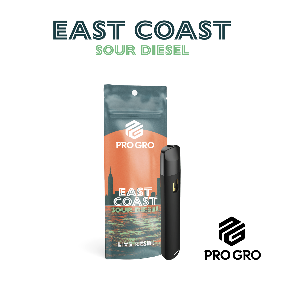 Photograph of product: Pro Gro | East Coast Sour Diesel Live Resin Disposable Vape