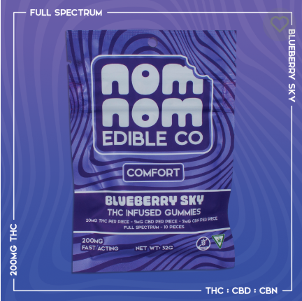 Photograph of product: Nom Nom - Comfort Blueberry Sky Full Spectrum - 200mg
