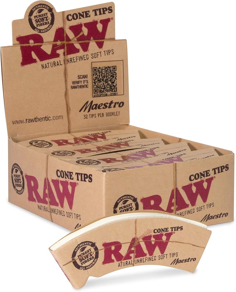 Photograph of product: Raw - Cone Tip Maestro 32 Count Booklet