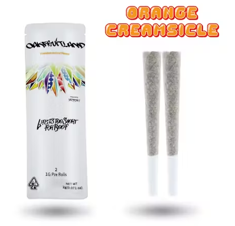 Photograph of product: Oakfruitland Orange Creamsicle Dual Pack Pre-Roll 1Gx2PK