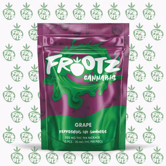 Photograph of product: Frootz | Grape | 200mg | Gummies