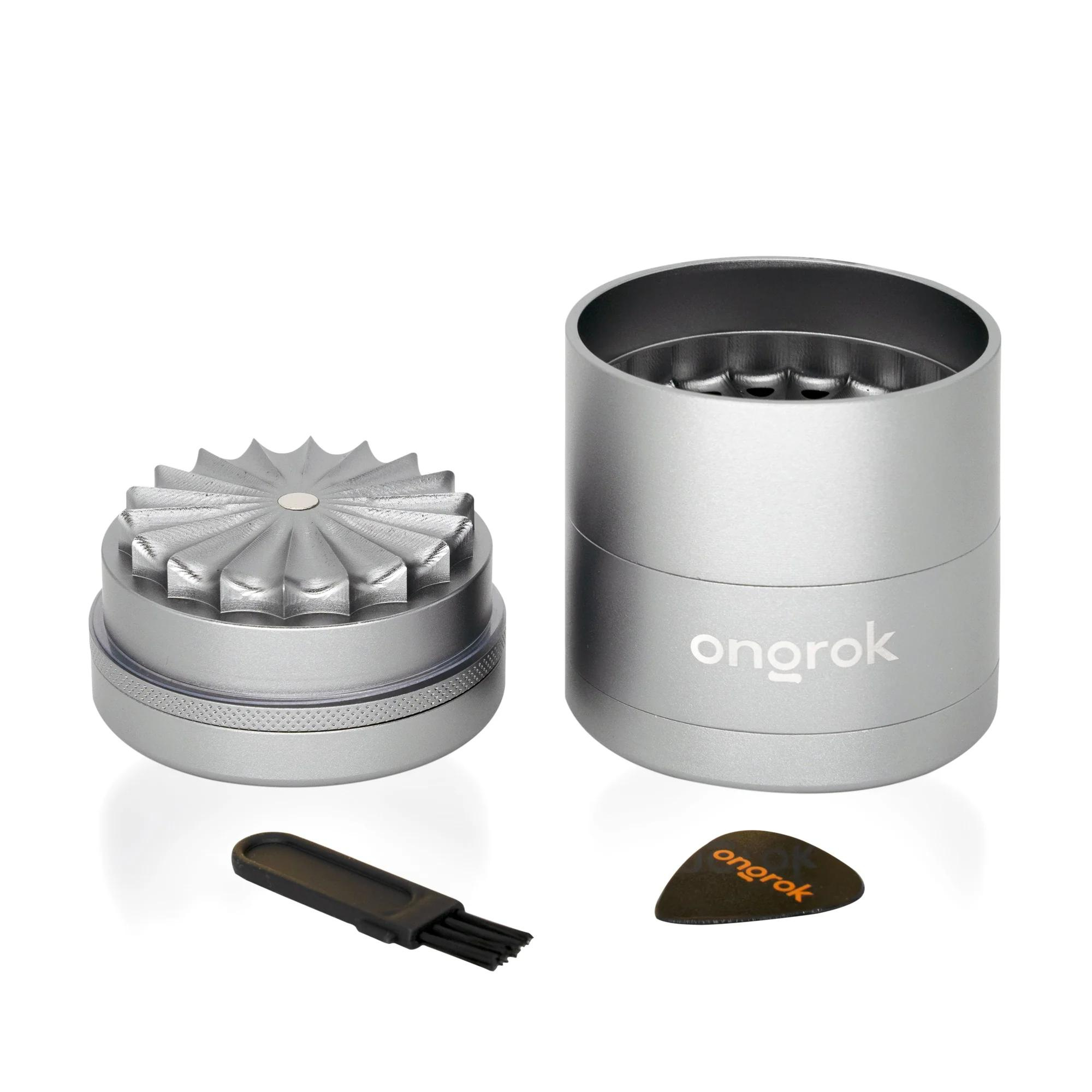 Photograph of product: Ongrok Flower Teeth 5 Piece Grinder | Gun Metal