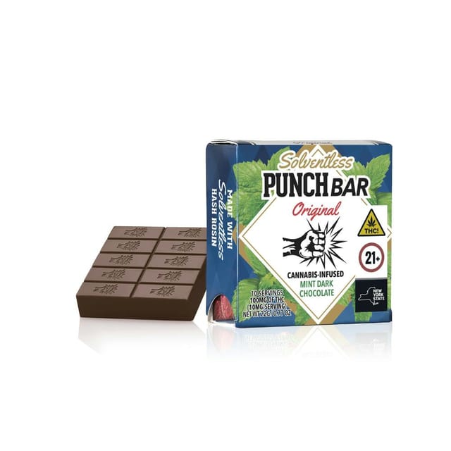 Photograph of product: Mint Dark Chocolate PunchBar 100mg (NY)