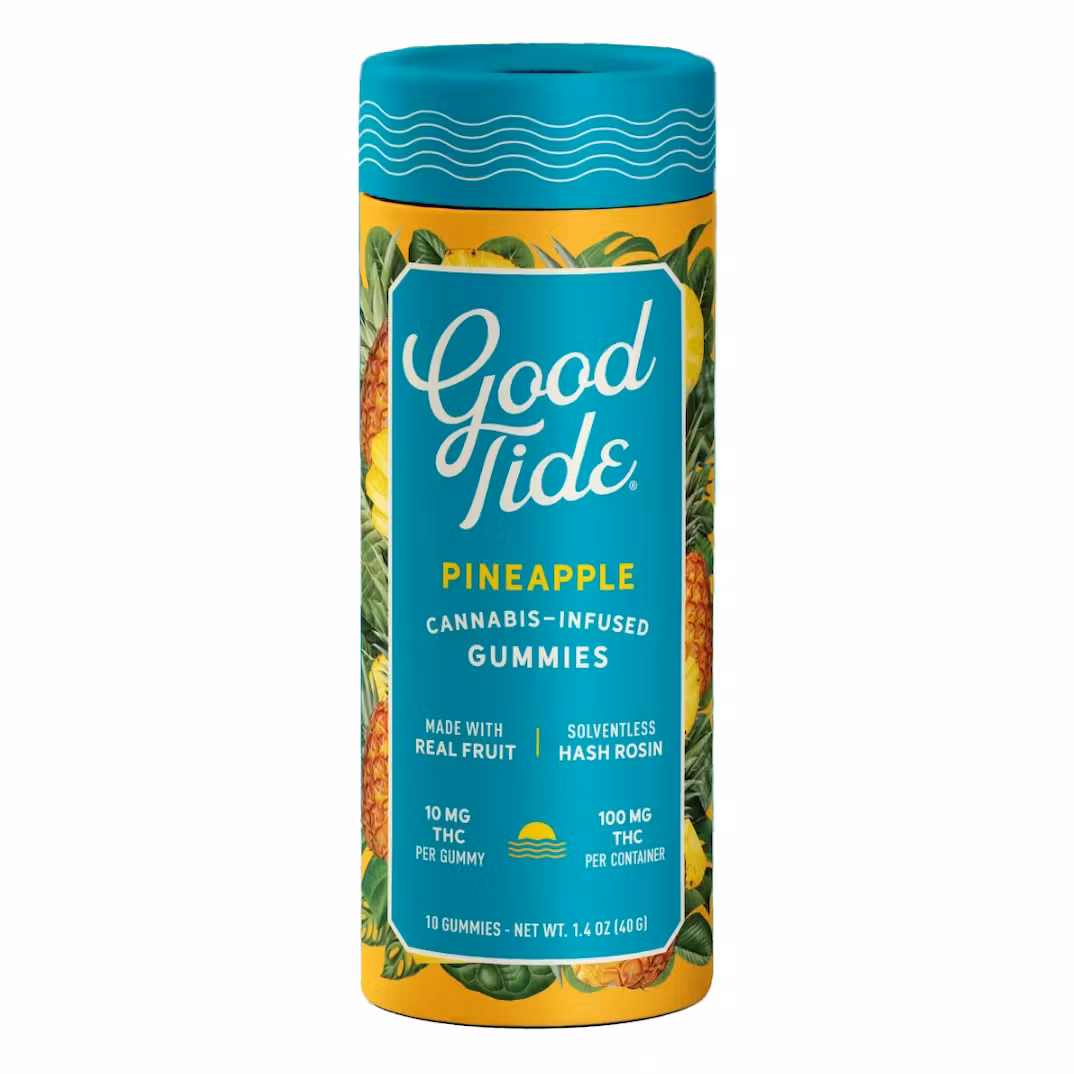 Photograph of product: Pineapple | 10mg | 10pk Rosin Gummies | Good Tide