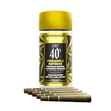 Photograph of product: Infused Pre Roll - 5 Pack Blunts - Stiiizy -  Pineapple Express - (Hybrid) - 46.02% TH-oui