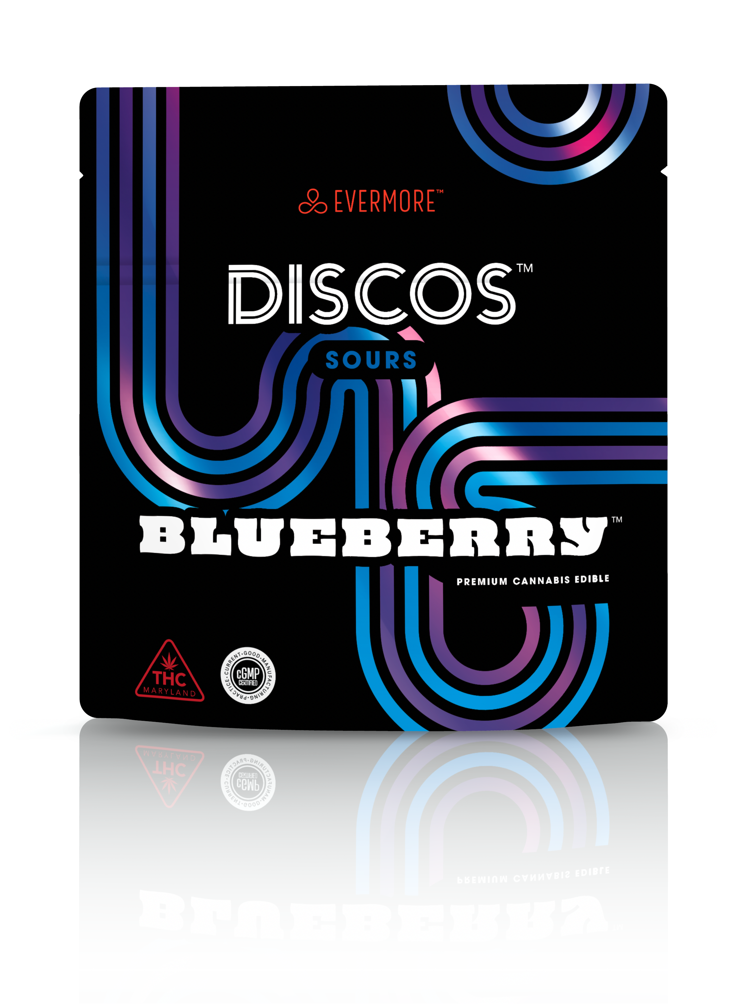 Photograph of Product: Evermore THC Discos Sour Blueberry | 10mg (10ct)