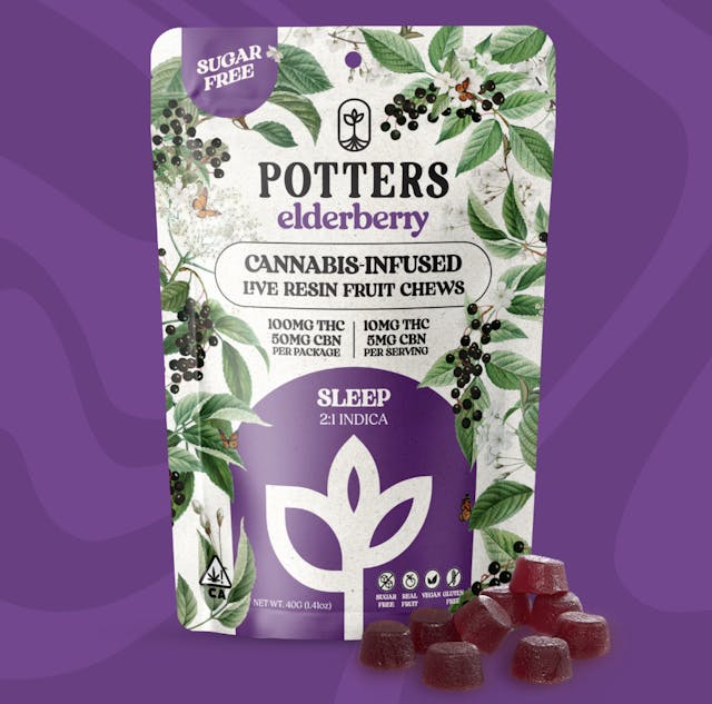 Photograph of product: 2:1 Sleep Elderberry Sugar-Free Live Resin Fruit Chews  100mg - Sales Floor