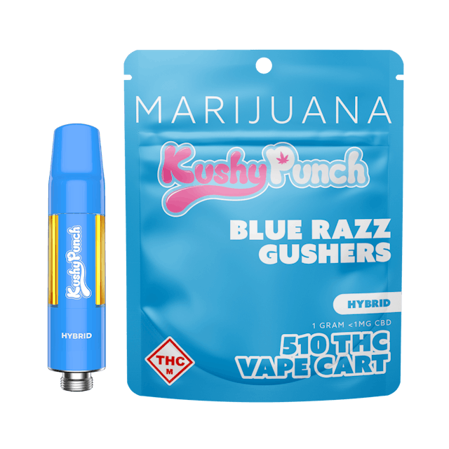 Photograph of product: Blue Razz Gushers 1G Kushy Punch 510 Vape Cart - - 