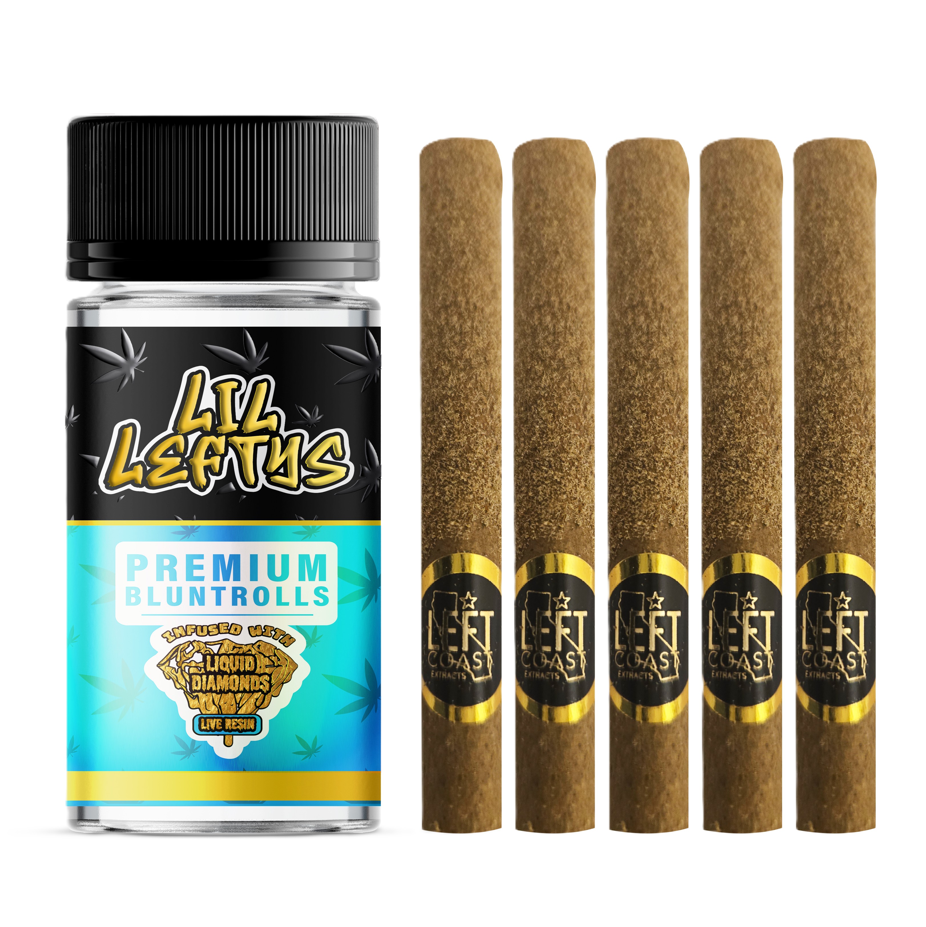 Photograph of product: Lil Leftys | Maui Wowie | Infused Mini Blunts | 6.5g 5-Pack