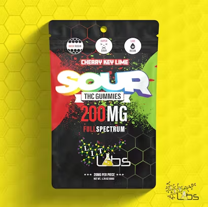 Photograph of product: Lit Labs - Rosin/Resin Full Spectrum Gummies - Sour Cherry Key Lime - 200MG