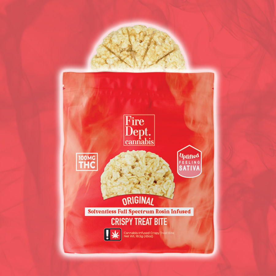 Photograph of product: 100mg Original Oui'd - Crispy Treat - Fire Dept.