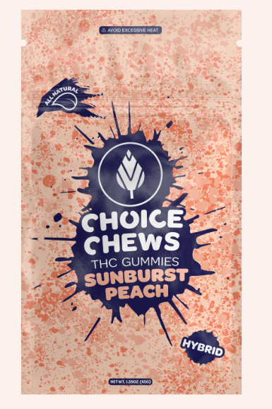 Photograph of product: 100mg Choice Chews - Sunburst Peach