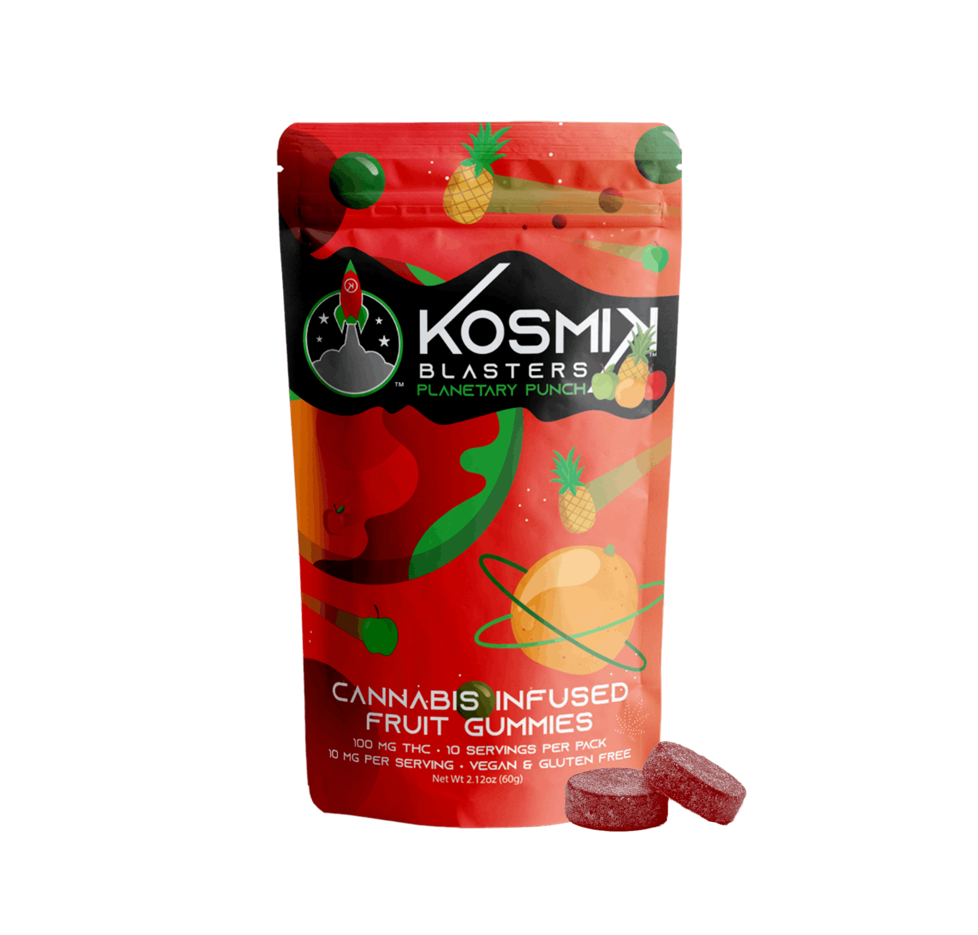Photograph of product: Kosmik Blaster Gummies (100mg) Planetary Punch