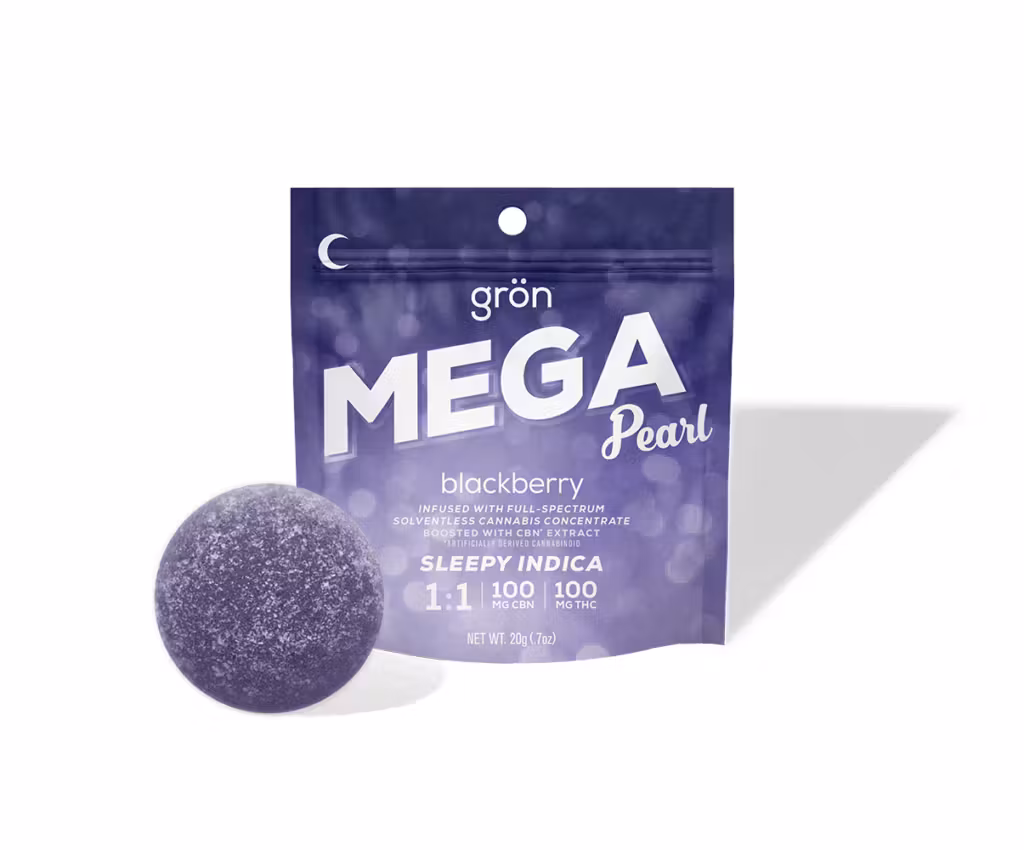 Photograph of product: Grn l Blackberry Mega Pearl 1:1 [CBN:TH-oui] 1pk l 100mg