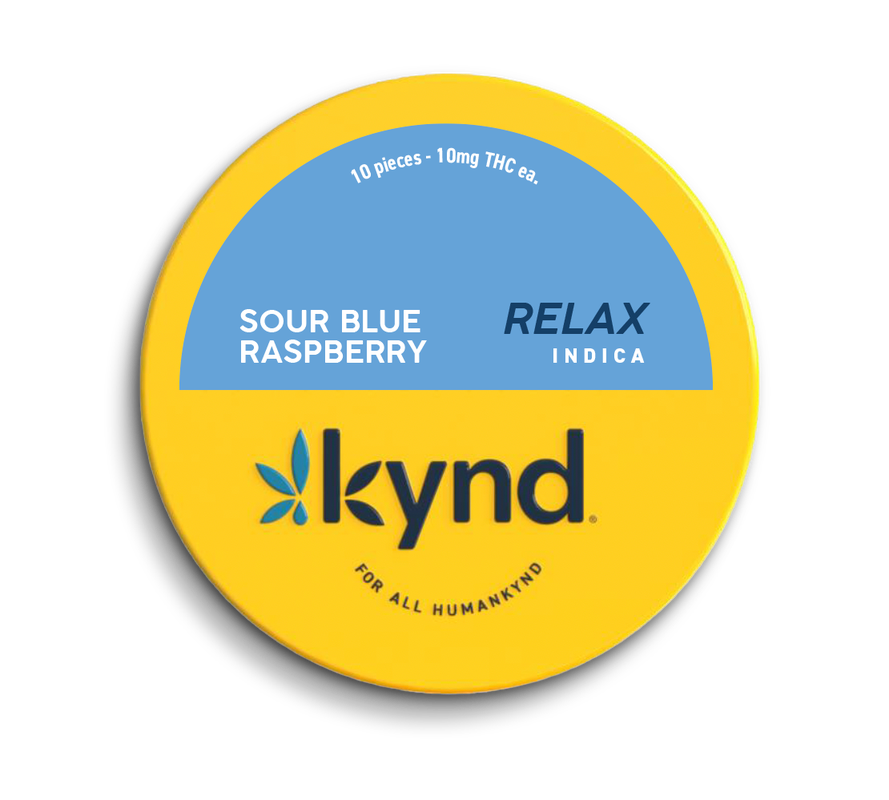 Photograph of product: KYND Sour Blue Raspberry Gummies