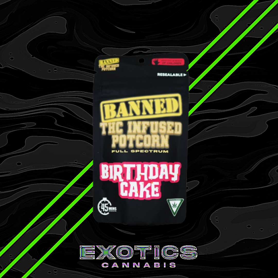 Photograph of product: Banned - Birthday Cake Infused Potcorn 200mg (2/$14)