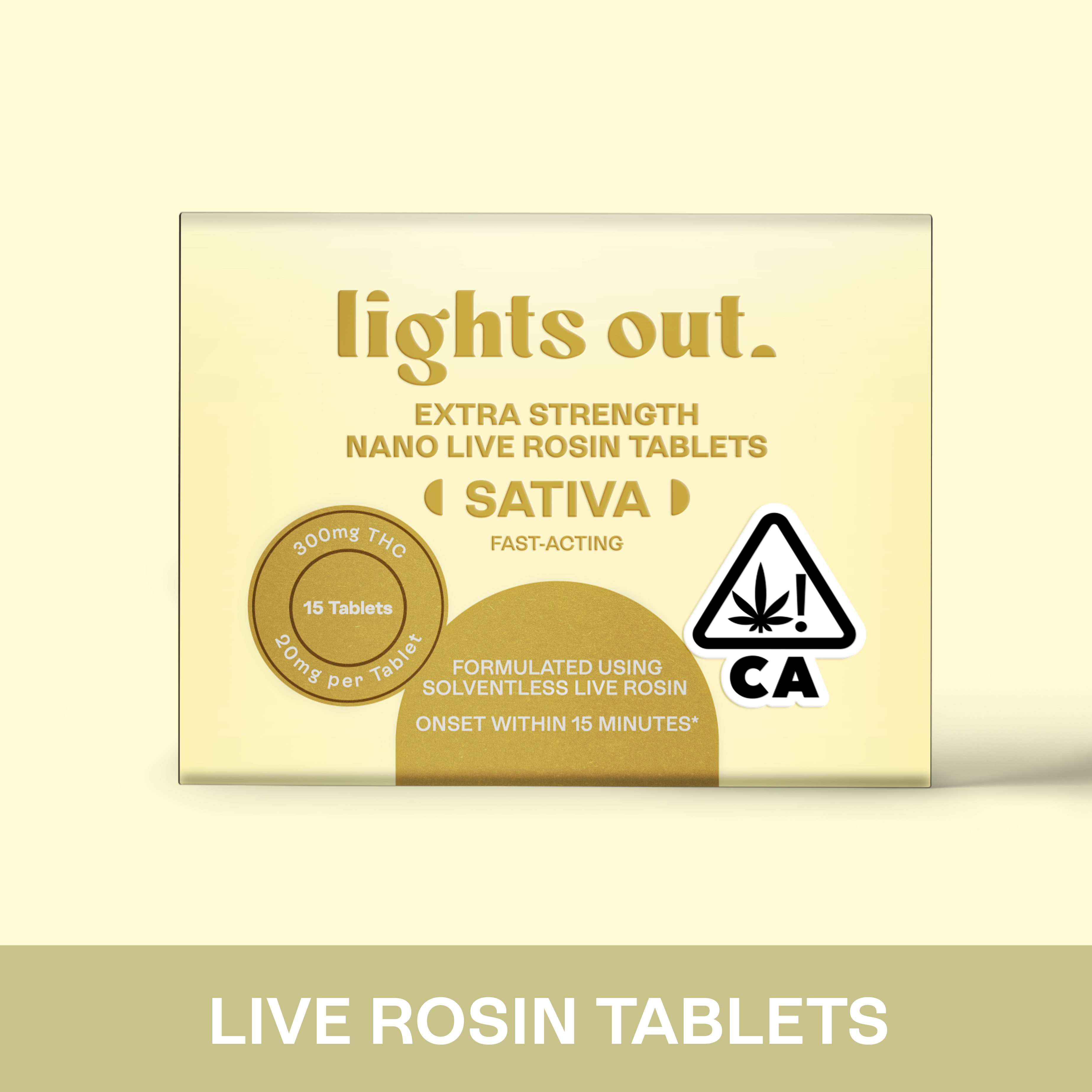Photograph of product: Lights Out - Extra Strength (Oui'd) Rosin Tablets 300mg
